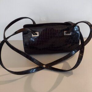 Vintage Black Patent Leather Shoulder Bag